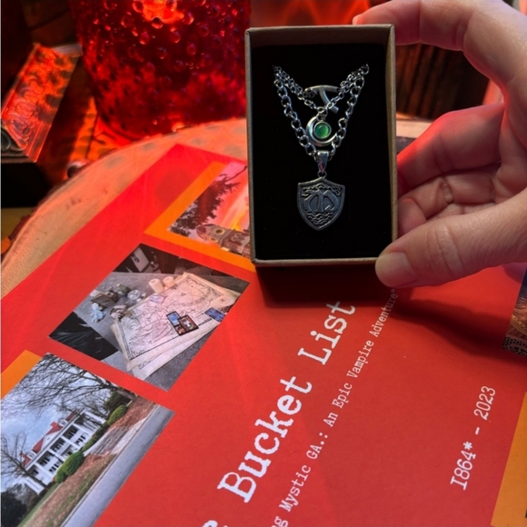 NEW Hope Tvd+ 3 necklaces set Mikaelson crest, crescent moon and wishbone. - Picture 3 of 3